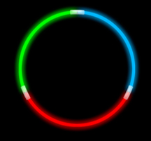 TriColor Glow Briterope Necklace Green, Blue, Red