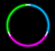 TriColor Glow Briterope Necklace Green, Blue, Pink